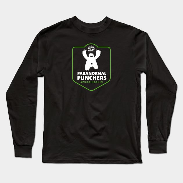 Paranormal Punchers Badge #puddingskin Long Sleeve T-Shirt by Paranormal Punchers